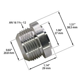 AN16 Weld On Bung Stainless Steel Male Flare Weldable Fuel Tank Fitting AN16 JIC-16 AN (1-5/16-12) Thread Hose Adapter Connector (2, Stainless Steel, AN16)