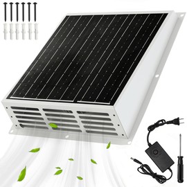 25W Solar Exhaust Fan for Chicken Coop with Power Adapter Cord, 430CFM