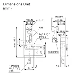 BAOMAIN BM-3104 Limit Switch, Rotary Roller Lever, SPDT, 5A IP67 | TZ-3104 IP67 Waterproof Sealed Momentary Micro Switch with 3M Pre-Wired Cable, Rotary Roller Lever, 5A 250VAC for CNC