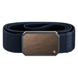 Groove Life Groove Belt OG Bronze/Abyss Navy - Stretchable Nylon Men's Belt with Magnetic Buckle – Adjustable, Comfortable, Work, and Everyday Wear – Size Large (37-40")