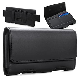 BECPLT - Funda de piel para Galaxy Z Fold 7, 6, 5, 4, 3, 2, con clip para cinturón, funda para teléfono celular, color negro