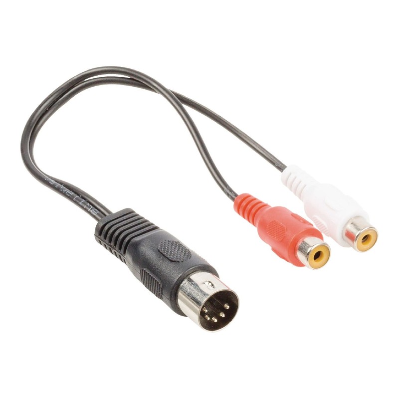 Valueline 0.2m 5 Pin Din Male to 2x RCA Female