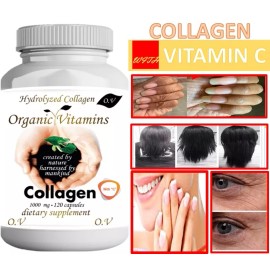 COLLAGEN ORGANIC Hydrolyzed with Vitamin C ANTIANGING Colagen 120 caps