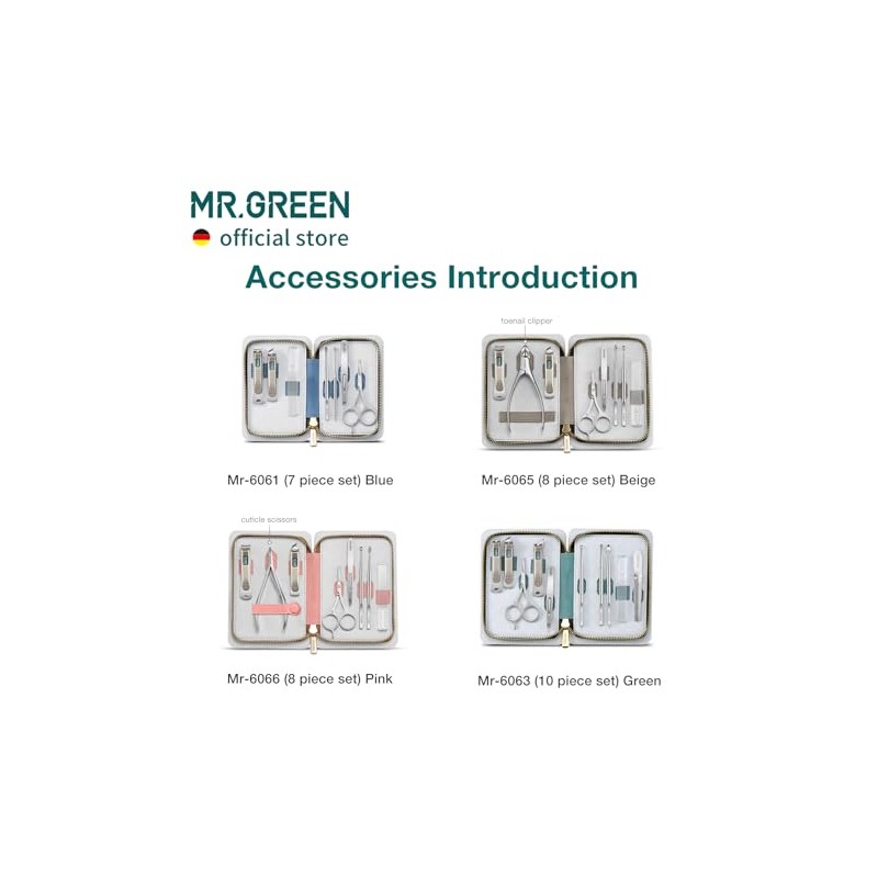 MR.GREEN Set De Manicura Con Estampado De Moda, Cortaúñas Profesional,