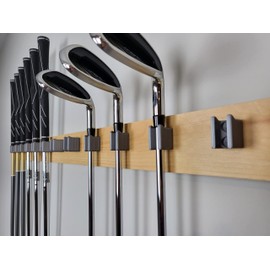 [JINTECH] Golf Club organize holder, Wall display, Wall hanger, rack, mount [7 holder set] (Gray, Head up - 10 mm)