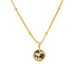 Brandlinger ® Women's Necklace 925 Sterling Silver Gemstone Chain. Chain Women's Gold-Plated with 18 Carat Gold, Jewellery for Women and Girls. Chain Length Adjustable 45-50 cm, Yellow Gold