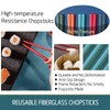 Fiberglass Chopsticks Reusable Chopsticks Dishwasher Safe 5 Pairs 9.4 Inches/24cm