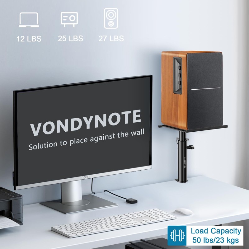 Vondynote Set of 2 Studio Monitor Stands Desktop Clamp Speaker