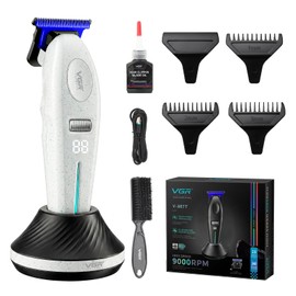 VGR 887T Zero Gap Hair Trimmer for Men with 6-Speed & 9000PRM, White