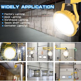 30/50W LED Loading Dock Light with 43" Folding Arm, 3000K 4000K 5000K Adjustable 6,500 Lumens, 360° Rotatable Lamp Head, IP65 Heavy Duty Wall Mounting Workbench Lights, CTL ETL Listed, 100-277VAC