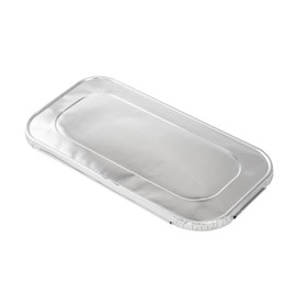 Restaurantware Aluminum Pan Cover 25 Count 12.69 x 6.56 Inch Oven Friendly Disposable Pan Lid 1/3 Size Foil Lid Temperature-Sealing Silver For Catering And Food Storage