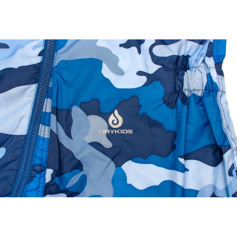 DRY KIDS Waterproof Rainsuit Camo Blue 11/12yrs