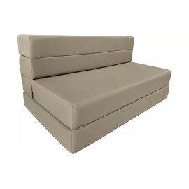 Danfuton Twin Lounger Folding Foam Mattress, Portable Sofa Bed Sit Sleep 6x39x80 Tan