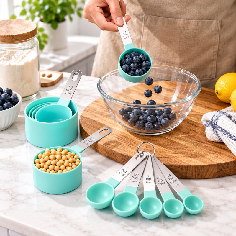 8-Piece Measuring Cups & Spoons Set for Cooking – Stackable