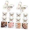 Housoutil 50pcs Cat Eye Butterfly Nail Decor Rhinestone Inlaid Manicure