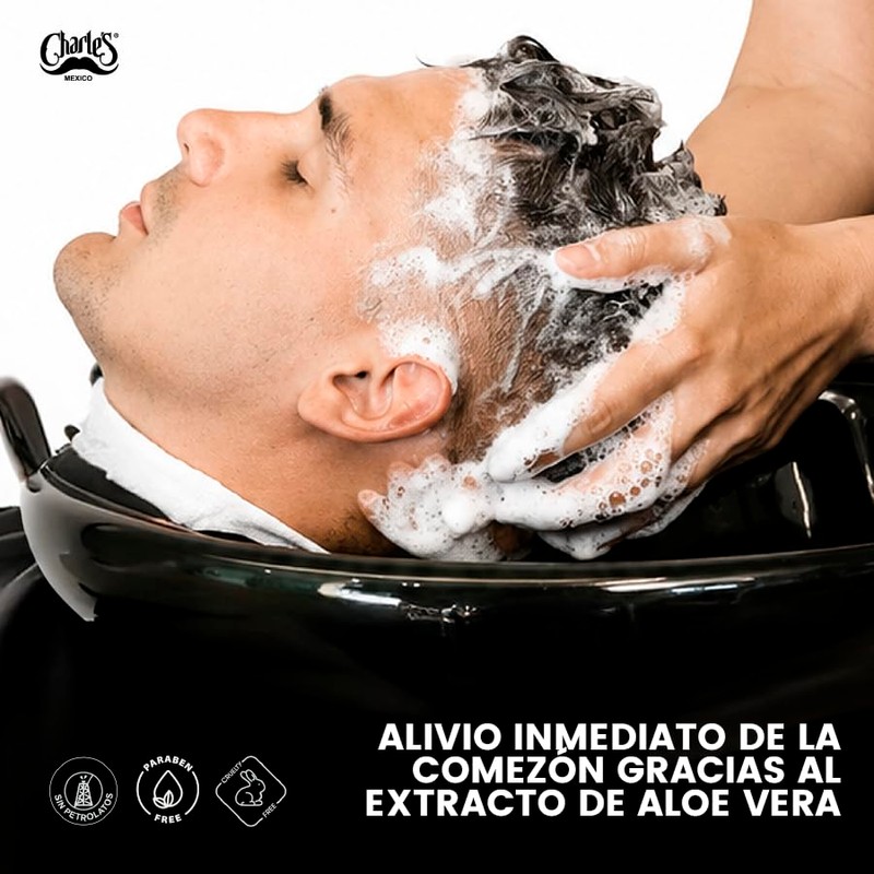 Charle Shampoo Control Caspa Sales Parabenos Extracto Aloe Vera Ayuda