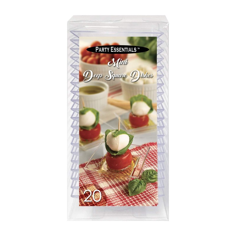 Party Essentials Miniware Plastic Appetizer and Dessert Mini Dishes/Serving Tasting