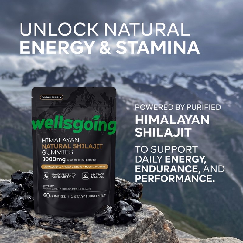 Shilajit Gummies for Men – 75% Fulvic Acid, Energy &
