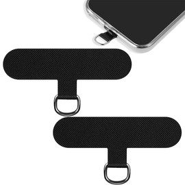 2 Pieces Black Universal Phone Chain Phone Lanyard Patch Ultra Thin Patch for All Standard Phone Cases