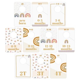Canopy Street Modern Rainbow Closet Clothing Dividers/Trendy Rainbow Closet Organizers / 10 Newborn To 4T Clothes Organization Dividers / 4" x 6" Flat Boho Baby Nursery Divider Set