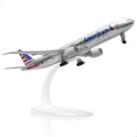 QIYUMOKE 1/300 American 777 Diecast Metal Airplane Model Kits for Boeing 777 Airlines Model Plane with Display Stand (7.5-inch L) for Adult Aviation AA Plane Models Gifts or Desktop Decorations