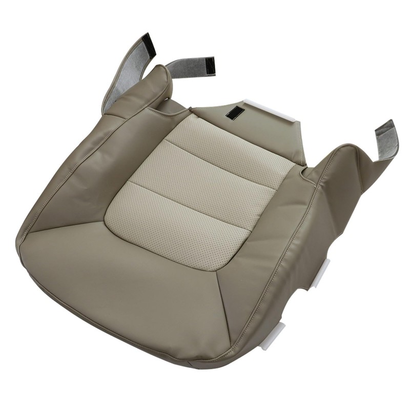 Priprilod Perforated Tan Leather Driver Side Bottom Replacement Seat Cover