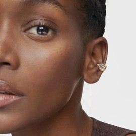 VACRONA Ear Cuff Earrings for Women 14K Gold Plated Single Hollow Turquoise Round Cubic Zirconia Sparkling Non Piercing Trendy Ear Cuff for Gifts| Clip On Cartilage