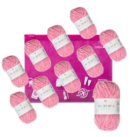 Chenille Yarn Crochet Yarn Craft Yarn Ricorumi Amigurumi Wool 10 Balls Pink