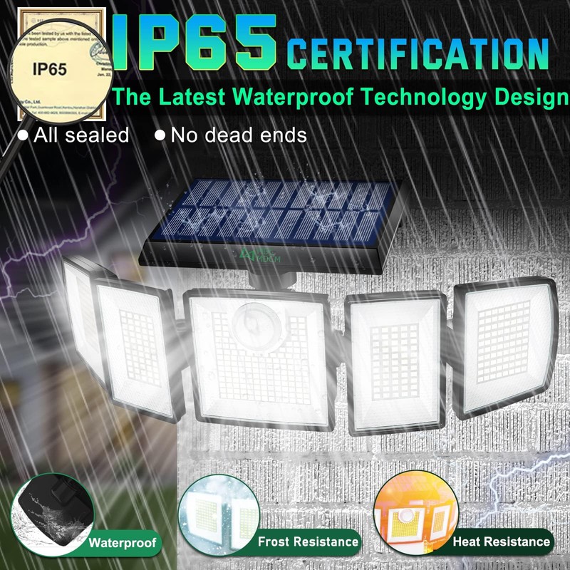 MDCMDCM Solar Outdoor Lights Motion Sensor Waterproof - 416 LEDs
