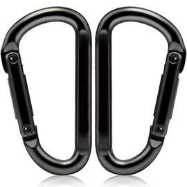 EZYA Carabiner Clip, 860lbs, 3" Iron Heavy Duty Carabiner, D Shape Hook - Hammocks, Camping, Hiking Accessories, Keychains, Caribiniers for Dog Leash, Yoga Swing, Gym etc, Black