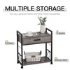 HOMCOM Industrial End Table with Drawer and Bottom Shelf, Mobile