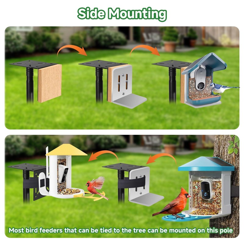 Proerr Smart Bird Feeder Pole Stand 79In,Adjustable Height Metal Bird