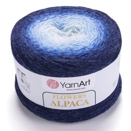 YarnArt Flowers Alpaca 20% Alpaca 80% Acrylic Weight 8.82oz Length 1028 Yards Multicolor Rainbow Crochet Winter Yarn Weight 2 Sport (409)