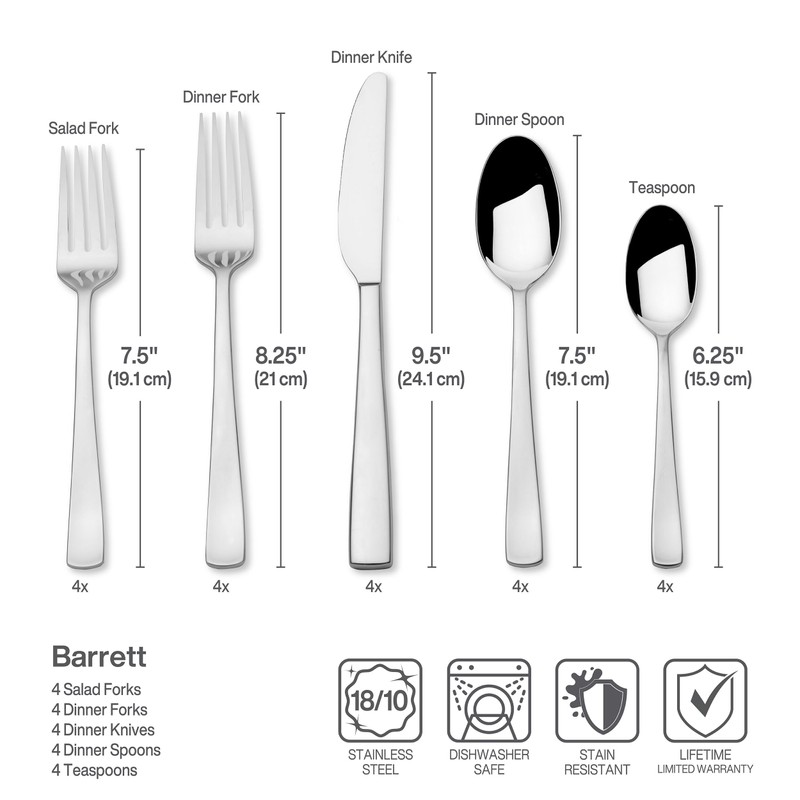 Mikasa Barrett 18.10 20 Piece Stainless Steel Cutlery Set, Service