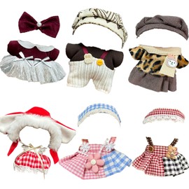 Ezcora Doll Clothes for Doll, 6 Pack Outfits for 17cm Doll, Perfect for Play & Display, Doll Accessories for Collectors (No Dolls) (Set 6)