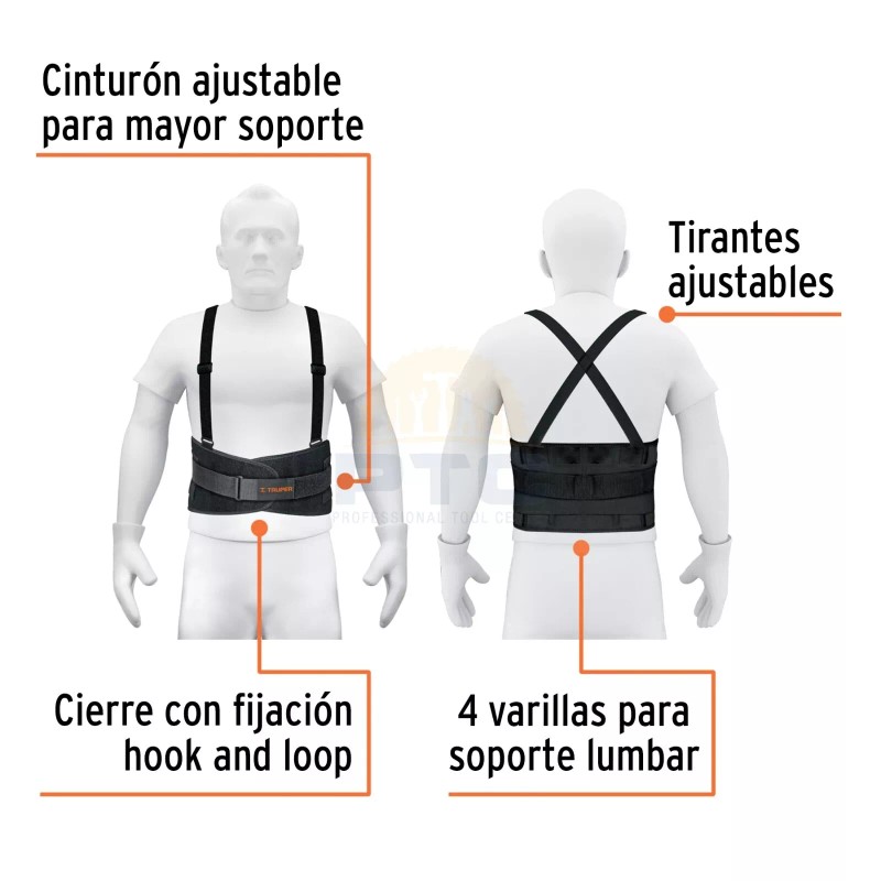 Truper FAJA-LX Lumbar girdle with third belt, size G