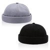 UILYNIU Pack of 2 Grey Black Docker Cap Men's Hat