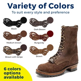 Welders Leather Boot Laces Will Not Melt Have a Spare When You Need Them | 108 inches Long | 6 Leather Strips [3 Pairs] | Black