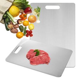 Titanium Cutting Board - Titanware Titanium Cutting Boards for Kitchen Non Toxic, Double-Sided Medical-Grade Hygiene Durable Non Moldy, Dishwasher Safe Stainless Steel Cutting Boards(1PC 11*15.5 Inch)