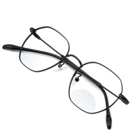 VisionGlobal Bifocal Reading Glasses Blue Light Blocking for Men/Women (Black SG, 1.75 Magnification)