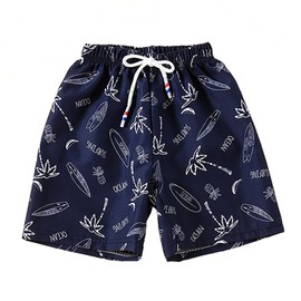 NautySaurs Boys Board Shorts Kids Swimming Shorts Hawaiian Cartoon Full Print Beach Shorts Swim Trunks, Skateboard - Navy