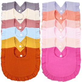 DOSMINE Baby Drooling Bibs Mulsin Bibs White Baby Feeding Bibs Cotton Bibs Baby Bibs for Drooling & Teething Newborn Bibs Baby Drool Bibs Infant Essentials Baby Must Haves