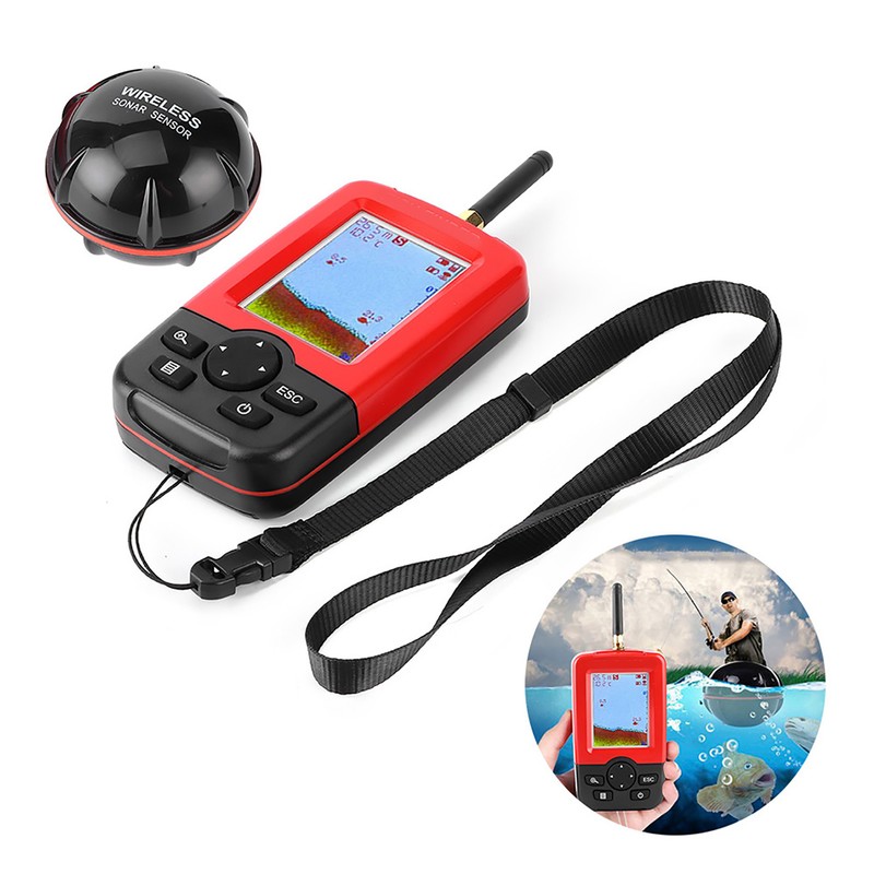 2‑148ft Depth Fish Finder with 100m Wireless Sonar Sensor Fish