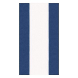 Caspari Bandol Stripe Paper Guest Towel Napkins in Navy, 30 Count