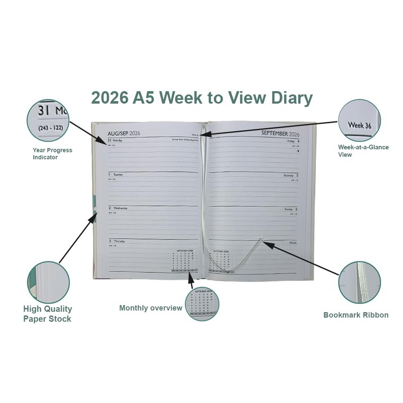 PaulStore 2026 A4 / A5 / A6 Diary Day to