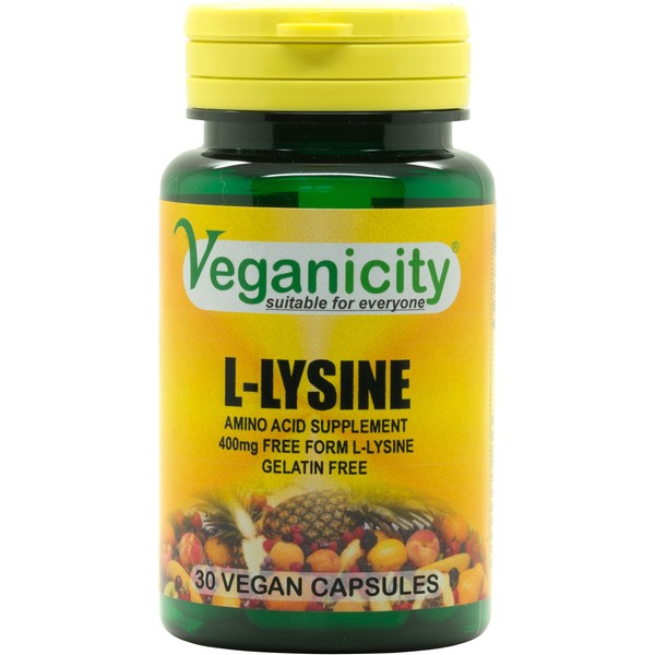 Veganicity L-Lysine HCL 500mg : Amino Acid Supplement - 30