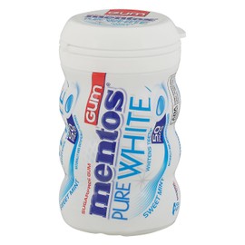 Mentos Pure White Sugar-Free Chewing Gum With Xylitol, Sweet Mint, 50Piece Bottle