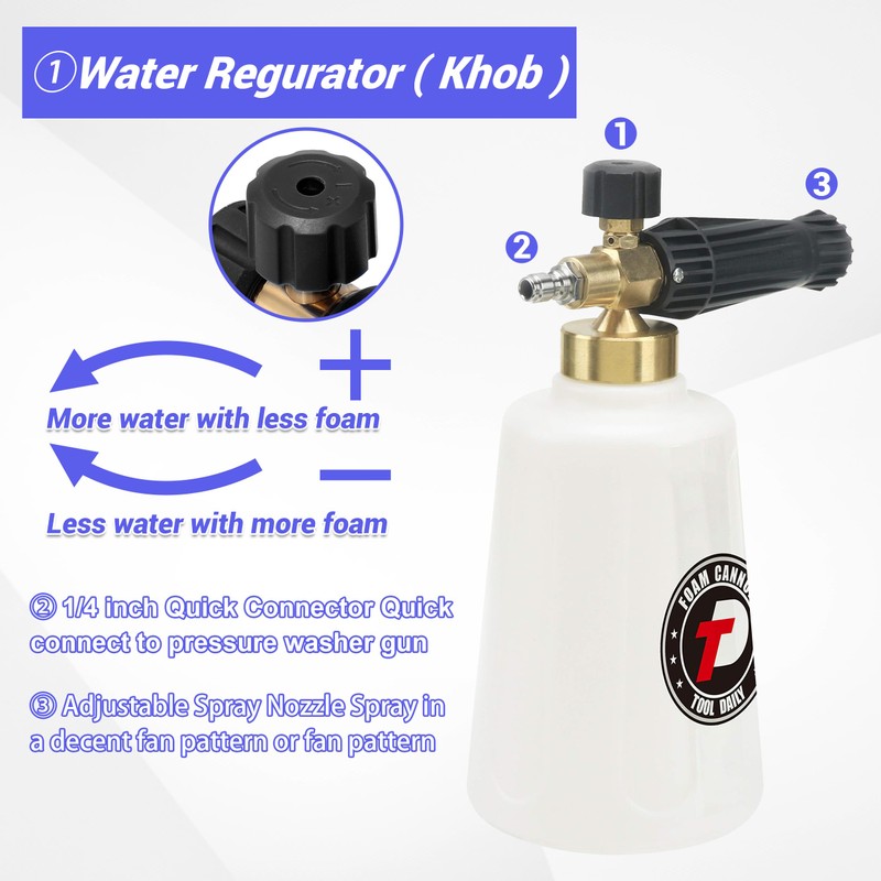 Tool Daily Foam Cannon for Pressure Washer with Double Tip