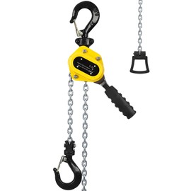 ACONEE Manual Lever Chain Hoist, 0.5Ton 10Ft Lift Lever Hoist Ratchet Chain Puller Hoist w/2 Portable Hooks for Building Garages, Heavy Duty Chain Lifting & 360° Rotation Hook, Automotive Machinery