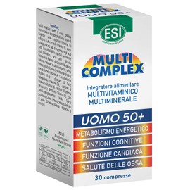 ESI - Multicomplex Uomo 50+, Integratore Alimentare Multivitaminico Multiminerali, Contribuisce al Funzionamento del Sistema Immunitario, Contrasta la Stanchezza, Senza Glutine, 30 Compresse